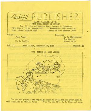 Primary view of object titled '[Park Hill Church of Christ Bulletin]'.