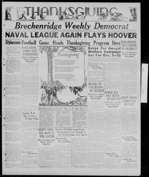 Primary view of object titled 'Breckenridge Weekly Democrat (Breckenridge, Tex.), Ed. 1, Thursday, November 26, 1931'.