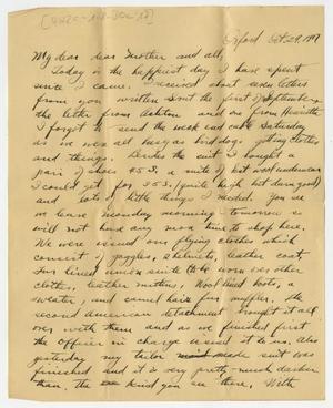 Primary view of object titled '[Letter From Henry Clay, Jr. to his Family, October 29, 1917]'.