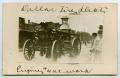 Postcard: [Postcard with an Image of a Fire Engine at Work]