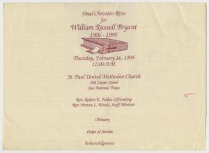Primary view of object titled '[Funeral Program for William Russell Bryant, February 16, 1995]'.