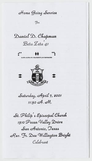 Primary view of object titled '[Funeral Program for Daniel D. Chapman, April 7, 2001]'.