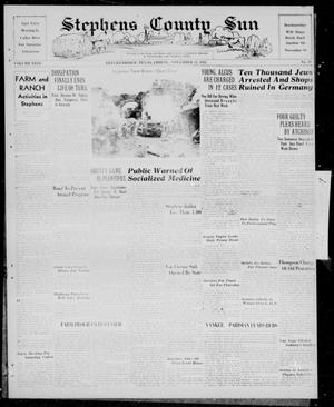 Primary view of object titled 'Stephens County Sun (Breckenridge, Tex.), Vol. 9, No. 19, Ed. 1, Friday, November 11, 1938'.