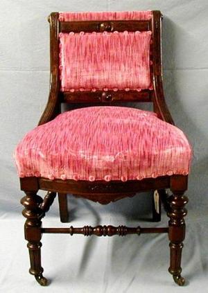 [Mauve pink dining chair, armless]