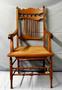 Thumbnail image of item number 1 in: '[Stick and ball oak chair with arms]'.