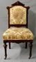 Primary view of [Silk cream-colored parlor chair, legs slightly crooked]