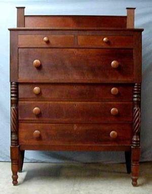 Primary view of object titled '[Chest of drawers, Sheraton]'.