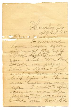 Primary view of object titled '[Correspondence to Julia Maria Pease from Dave Pease]'.