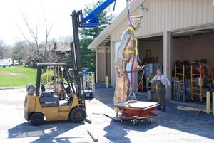 Primary view of object titled '[Assembling a Statue with a Forklift #5]'.