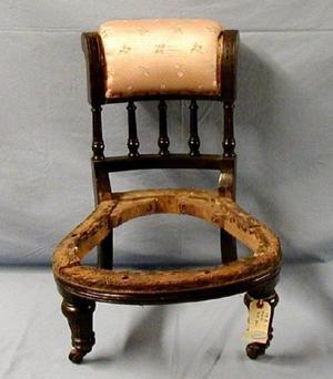 Primary view of object titled '[Eastlake slipper chair without cushion, higher angle shot]'.