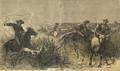 Artwork: [Cutting Out, magazine sketch of ranchers on horseback]
