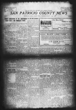 San Patricio County News (Sinton, Tex.), Vol. 4, No. 24, Ed. 1 Thursday, August 1, 1912