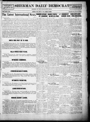 Primary view of object titled 'Sherman Daily Democrat (Sherman, Tex.), Vol. THIRTY-EITHTH YEAR, Ed. 1 Tuesday, June 10, 1919'.