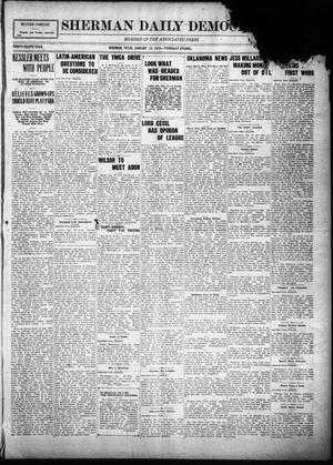 Primary view of object titled 'Sherman Daily Democrat (Sherman, Tex.), Vol. THIRTY-EITHTH YEAR, Ed. 1 Thursday, January 23, 1919'.