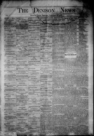 Primary view of object titled 'The Denison News. (Denison, Tex.), Vol. 1, No. 50, Ed. 1 Thursday, November 27, 1873'.