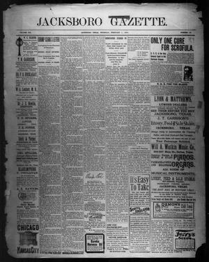 Primary view of object titled 'Jacksboro Gazette. (Jacksboro, Tex.), Vol. 20, No. 36, Ed. 1 Thursday, February 1, 1900'.