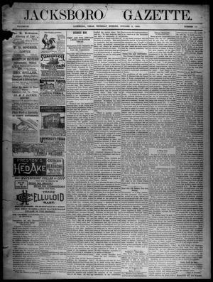 Primary view of object titled 'Jacksboro Gazette. (Jacksboro, Tex.), Vol. 11, No. 14, Ed. 1 Thursday, October 2, 1890'.