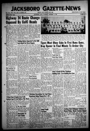 Primary view of object titled 'Jacksboro Gazette-News (Jacksboro, Tex.), Vol. 71, No. 16, Ed. 1 Thursday, September 14, 1950'.