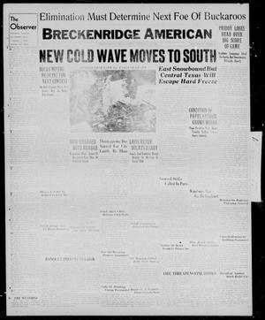 Primary view of object titled 'Breckenridge American (Breckenridge, Tex.), Vol. 18, No. 277, Ed. 1, Friday, November 25, 1938'.
