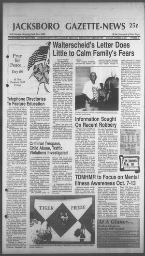 Primary view of object titled 'Jacksboro Gazette-News (Jacksboro, Tex.), Vol. 110, No. 23, Ed. 1 Monday, October 8, 1990'.