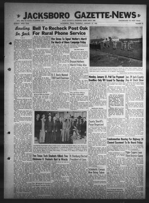 Primary view of object titled 'Jacksboro Gazette-News (Jacksboro, Tex.), Vol. 75, No. 35, Ed. 1 Thursday, January 27, 1955'.