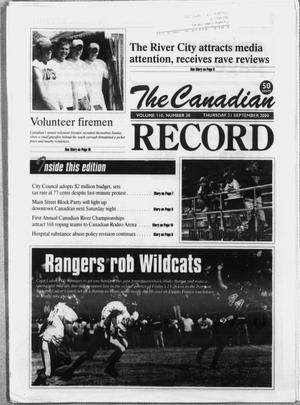 Primary view of object titled 'The Canadian Record (Canadian, Tex.), Vol. 110, No. 38, Ed. 1 Thursday, September 21, 2000'.