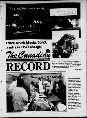 Primary view of object titled 'The Canadian Record (Canadian, Tex.), Vol. 106, No. 4, Ed. 1 Thursday, January 25, 1996'.