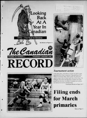 Primary view of object titled 'The Canadian Record (Canadian, Tex.), Vol. 106, No. 1, Ed. 1 Thursday, January 4, 1996'.