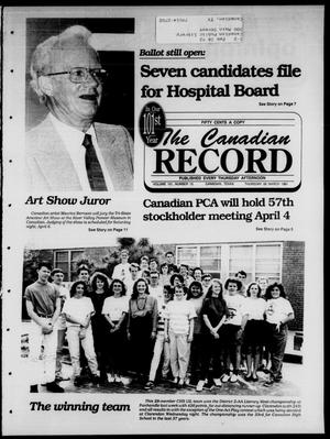 Primary view of object titled 'The Canadian Record (Canadian, Tex.), Vol. 101, No. 13, Ed. 1 Thursday, March 28, 1991'.