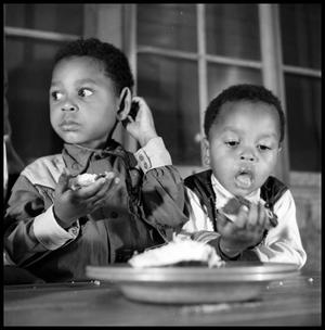Primary view of object titled '[Young Boys Eating Cake]'.