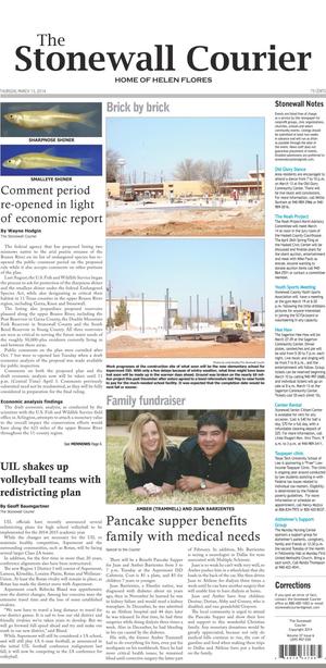 Primary view of object titled 'The Stonewall Courier (Aspermont, Tex.), Vol. 27, No. 6, Ed. 1 Thursday, March 13, 2014'.