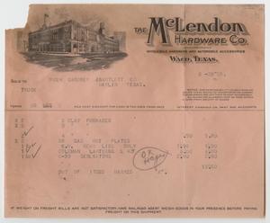 Primary view of [Receipt from McLendon Hardware Co.]