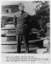 Photograph: [Photograph of Staff Sergeant Sie S. Edwards by a Fountain]