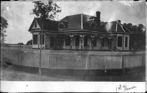 Primary view of object titled '[Postcard image of the first George Ranch House]'.