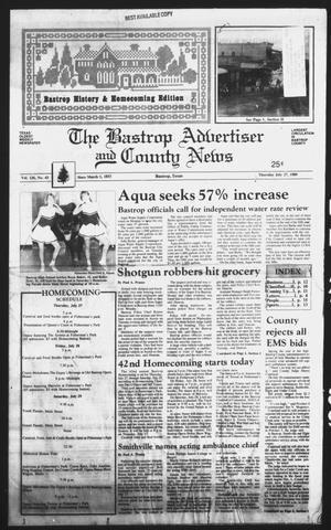 Primary view of object titled 'The Bastrop Advertiser and County News (Bastrop, Tex.), Vol. 136, No. 43, Ed. 1 Thursday, July 27, 1989'.