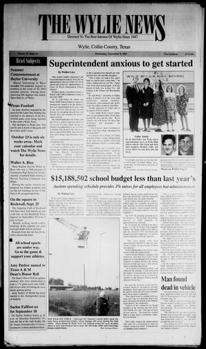 Primary view of object titled 'The Wylie News (Wylie, Tex.), Vol. 47, No. 14, Ed. 1 Wednesday, September 8, 1993'.