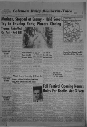 Primary view of object titled 'Coleman Daily Democrat-Voice (Coleman, Tex.), Vol. 2, No. 284, Ed. 1 Sunday, September 24, 1950'.