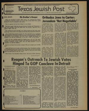 Primary view of object titled 'Texas Jewish Post (Fort Worth, Tex.), Vol. 34, No. 29, Ed. 1 Thursday, July 17, 1980'.