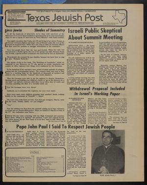 Primary view of object titled 'Texas Jewish Post (Fort Worth, Tex.), Vol. 32, No. 35, Ed. 1 Thursday, August 31, 1978'.