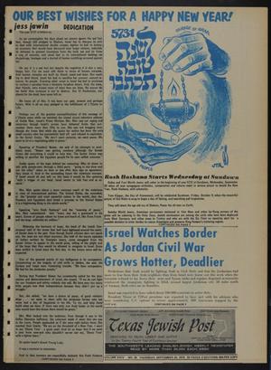Primary view of object titled 'Texas Jewish Post (Fort Worth, Tex.), Vol. 24, No. 39, Ed. 1 Thursday, September 24, 1970'.