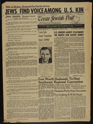 Primary view of object titled 'Texas Jewish Post (Fort Worth, Tex.), Vol. 20, No. 17, Ed. 1 Thursday, April 28, 1966'.