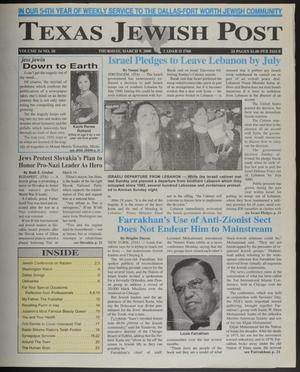 Primary view of object titled 'Texas Jewish Post (Fort Worth, Tex.), Vol. 54, No. 10, Ed. 1 Thursday, March 9, 2000'.