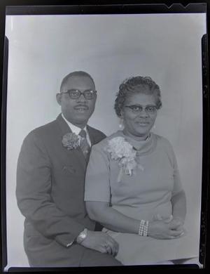 Primary view of object titled '[Black and white negative of Mr. and Mrs. Fletcher Morgan]'.