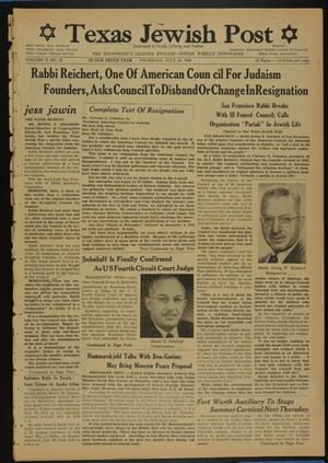 Primary view of object titled 'Texas Jewish Post (Fort Worth, Tex.), Vol. 10, No. 30, Ed. 1 Thursday, July 26, 1956'.