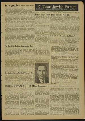 Primary view of object titled 'Texas Jewish Post (Fort Worth, Tex.), Vol. 15, No. 3, Ed. 1 Thursday, January 19, 1961'.