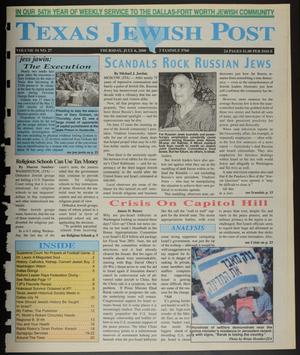 Primary view of object titled 'Texas Jewish Post (Fort Worth, Tex.), Vol. 54, No. 27, Ed. 1 Thursday, July 6, 2000'.