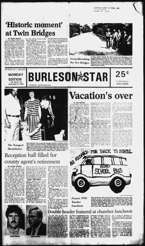 Primary view of object titled 'Burleson Star (Burleson, Tex.), Vol. 20, No. 93, Ed. 1 Monday, September 2, 1985'.