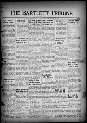 Primary view of object titled 'The Bartlett Tribune and News (Bartlett, Tex.), Vol. 54, No. 1, Ed. 1, Friday, September 20, 1940'.