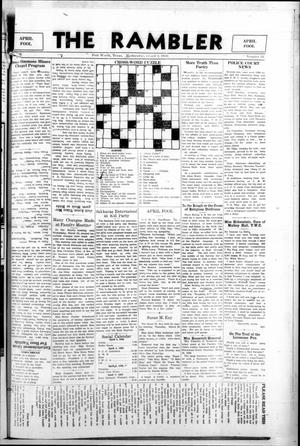 Primary view of object titled 'The Rambler (Fort Worth, Tex.), Vol. 10, No. 21, Ed. 1 Wednesday, April 1, 1936'.