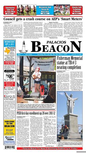 Primary view of object titled 'Palacios Beacon (Palacios, Tex.), Vol. 106, No. 36, Ed. 1 Wednesday, September 4, 2013'.